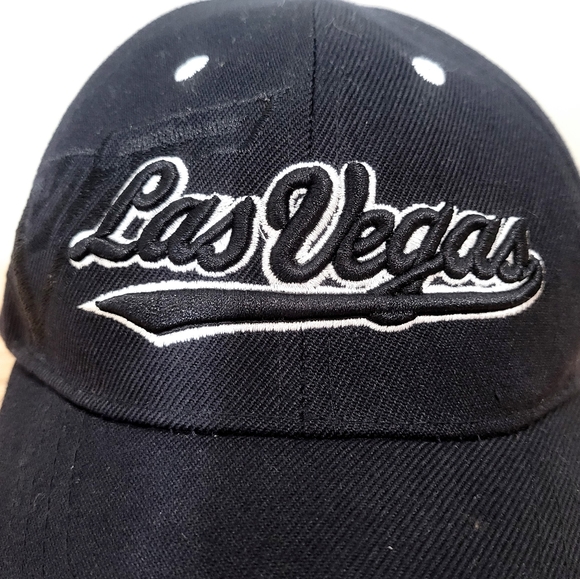 Las Vegas Black Embroidered Baseball Hat Cap Adjustable Back Chelona UNISEX - Picture 3 of 11